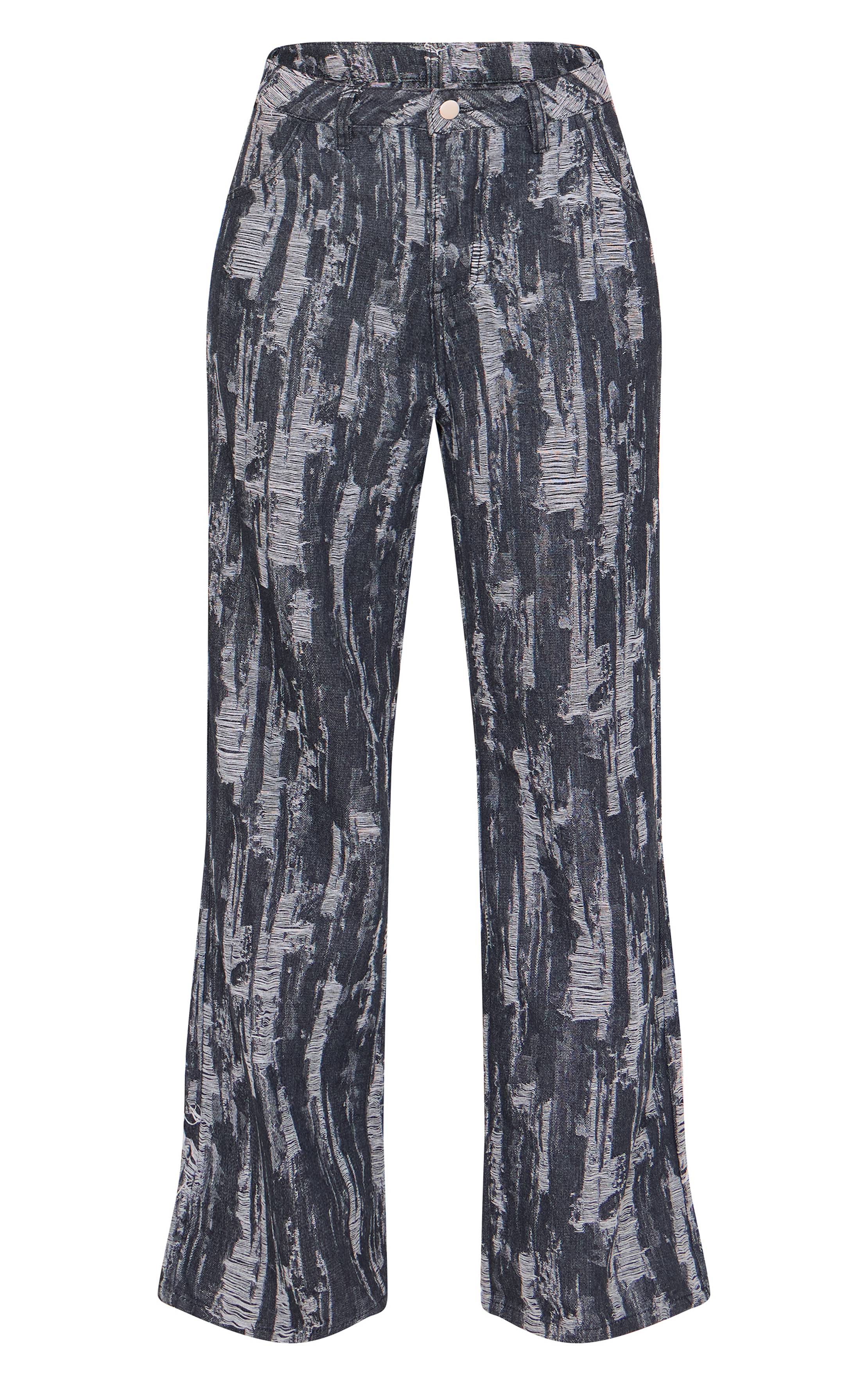 Noir Jean Large En Jacquard