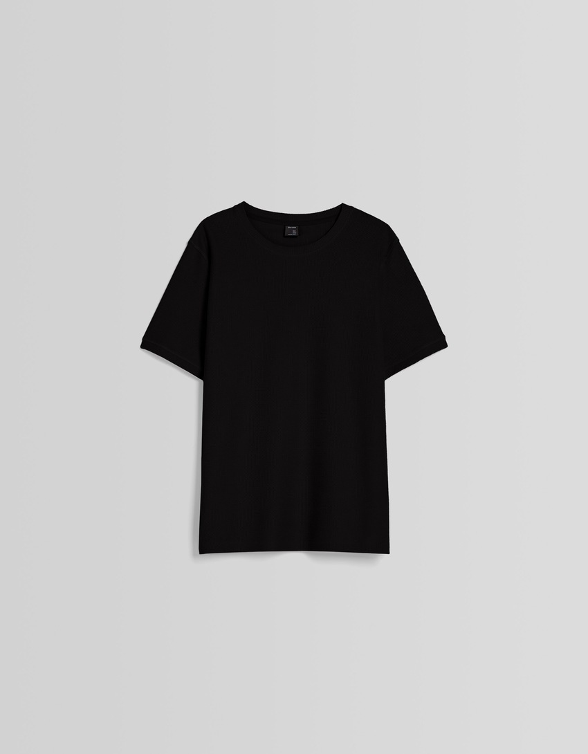 Camiseta texturizada de manga curta