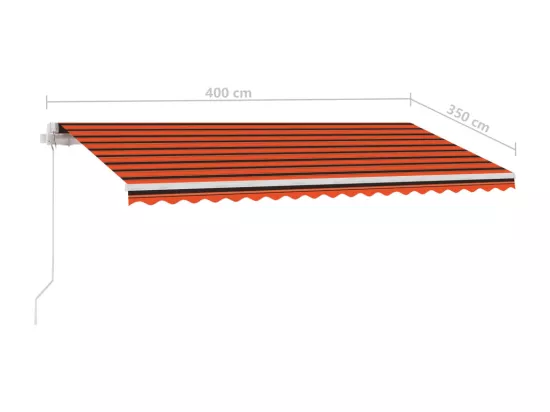 Auvent manuel rétractable sur pied 400x350 cm Orange et marron
