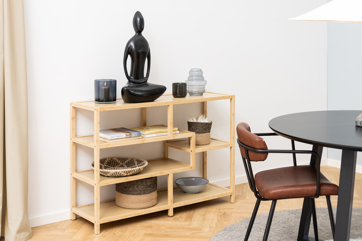 Boekenkast Moos bamboe Naturel