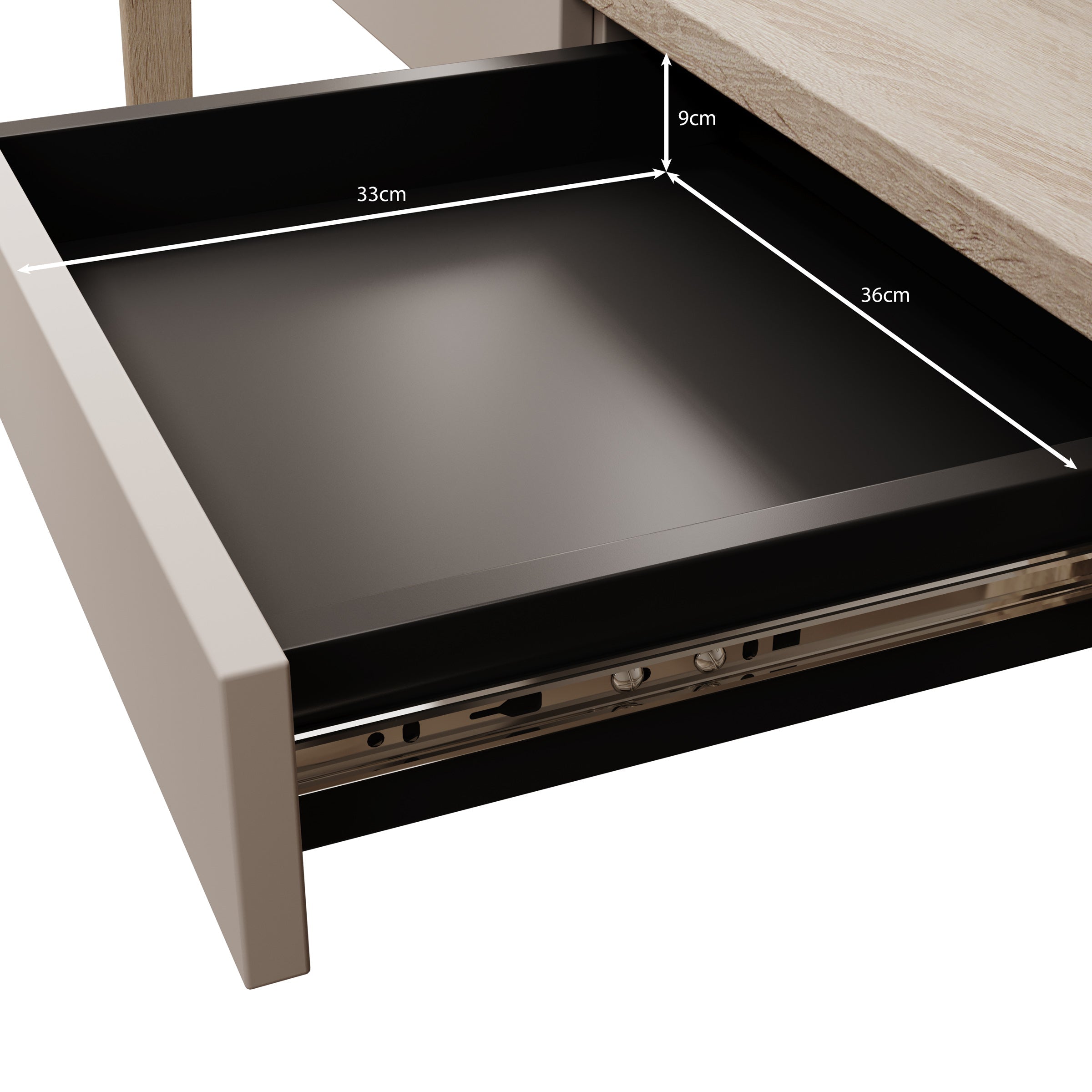 Meubella - Bureau Mazar - Licht eiken - 139 cm