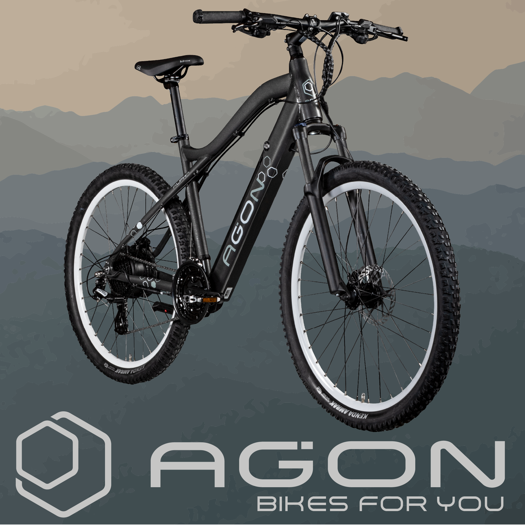 Agon Alpha E Bike Mountainbike Herren oder Damen 170 - 190 cm Pedelec 27,5 Zoll dunkelgrau