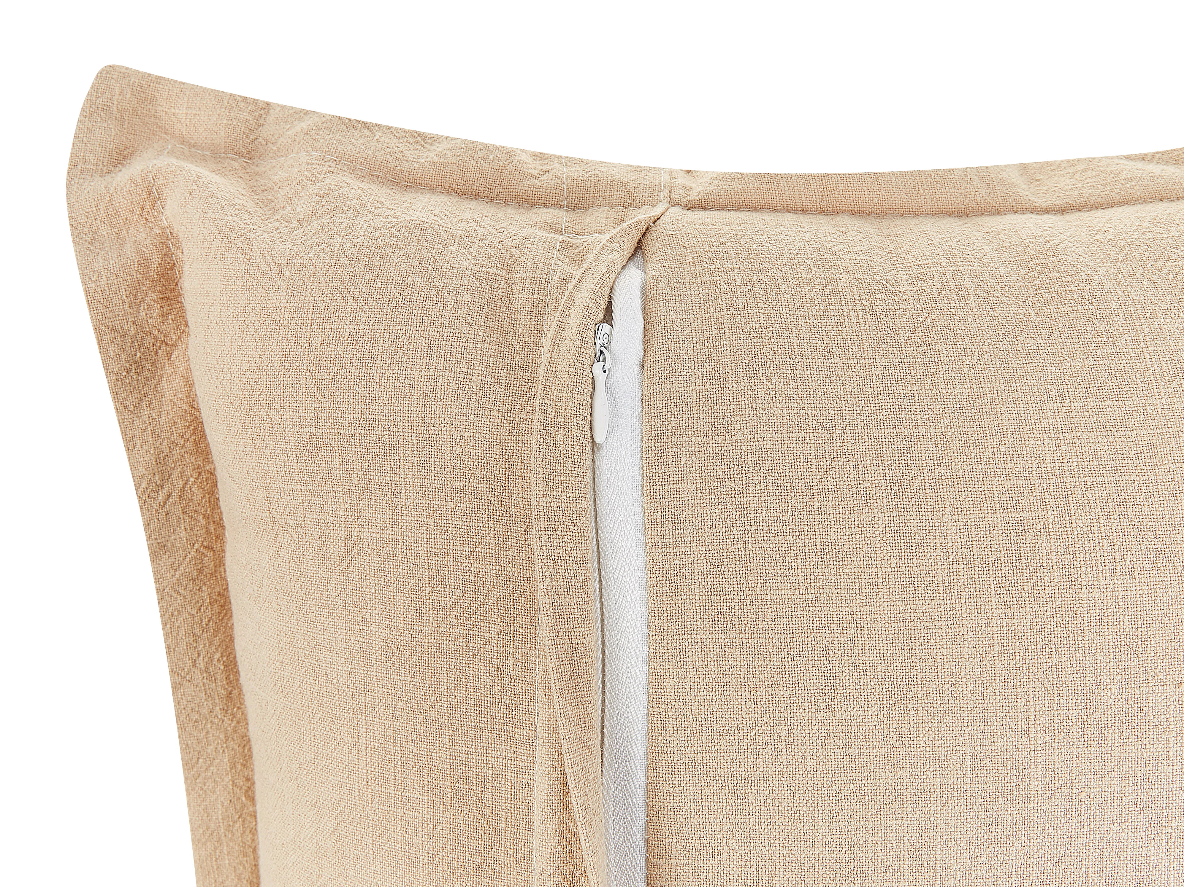 Set van 2 sierkussens GUZMANIA 45 x 45 cm Beige effen