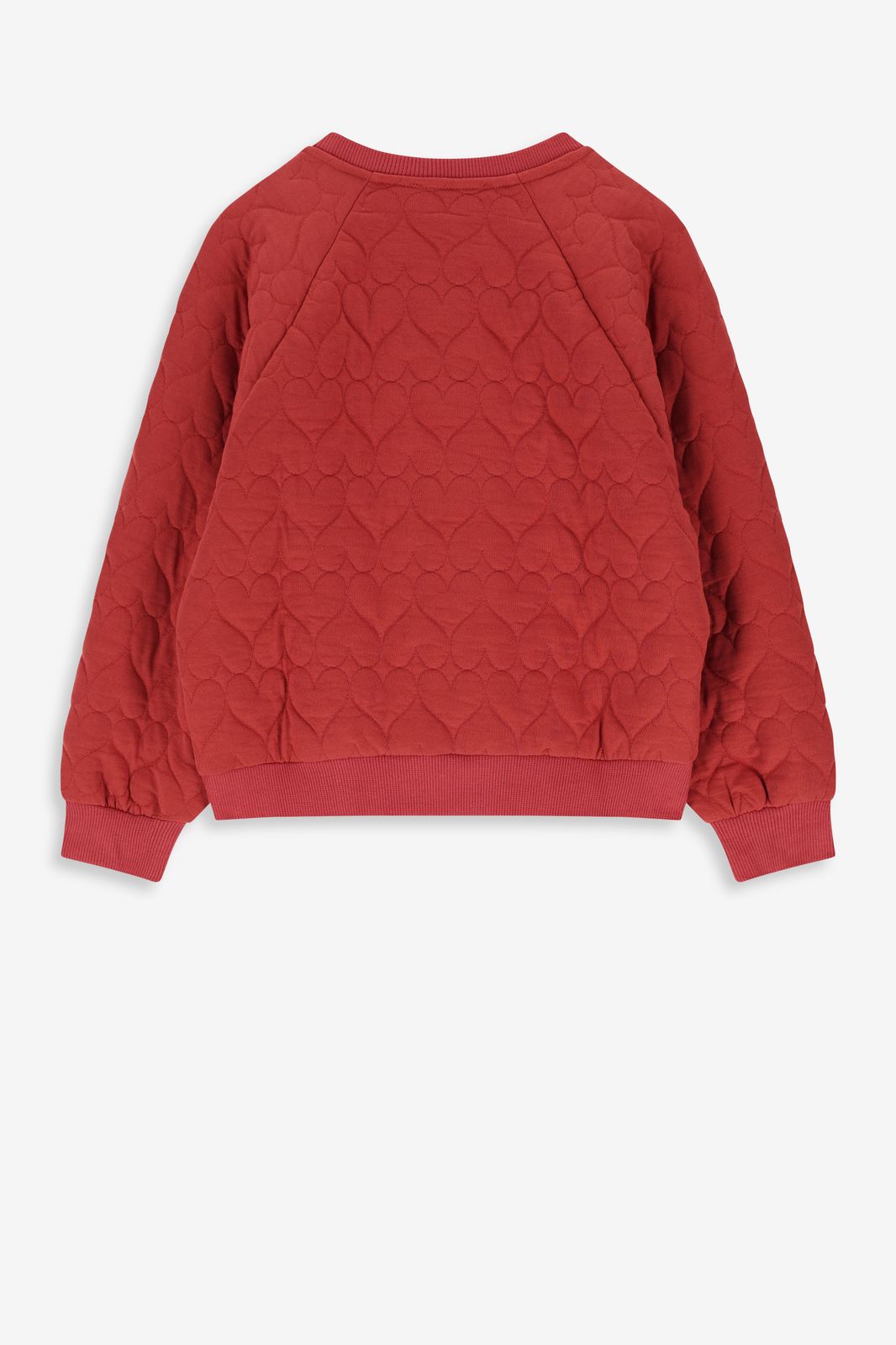 Rode sweater met hartjes quilting