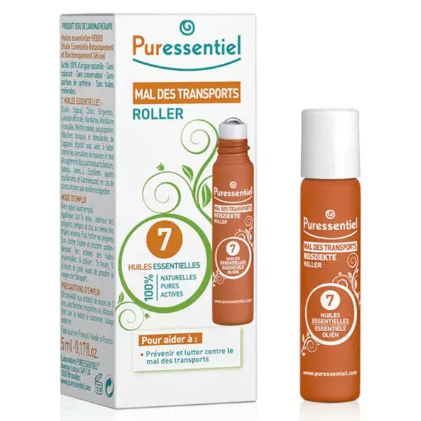 Puressentiel Roll-on para alívio de enjoo com 7 óleos essenciais 5ml