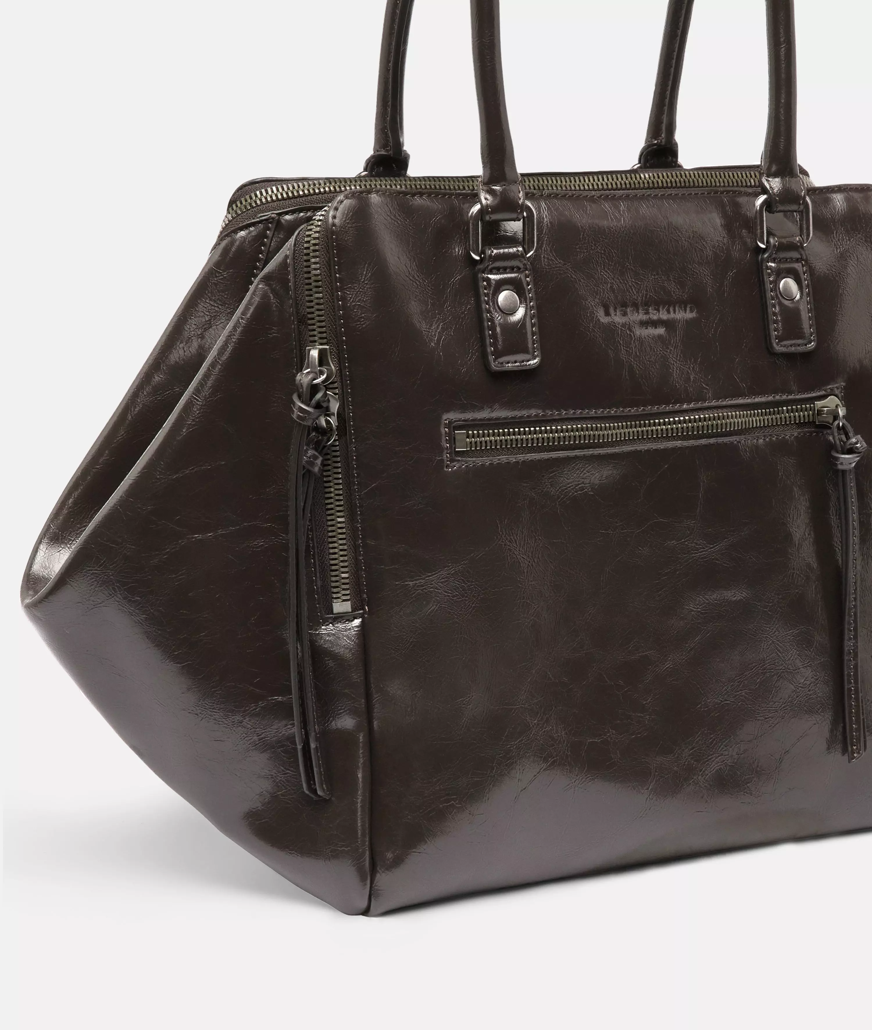 Archive Kayla Satchel L Spacious shoulder bag in patent leather look with glossy finish