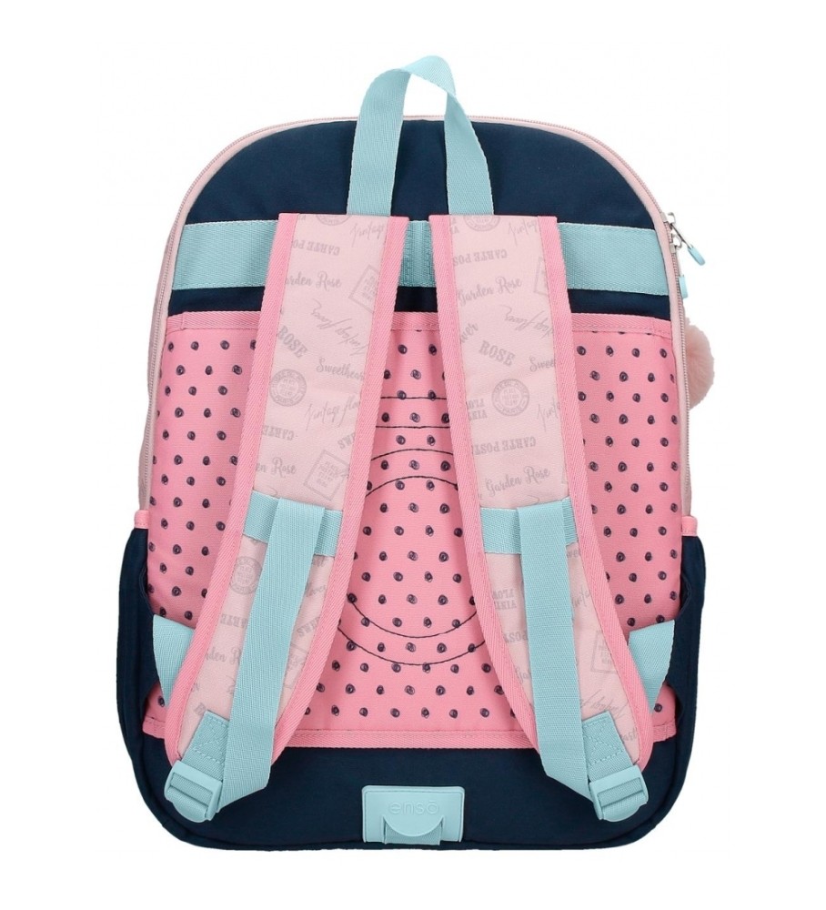 Mochila para computador Enso Bonjour com dois compartimentos adaptáveis, rosa.