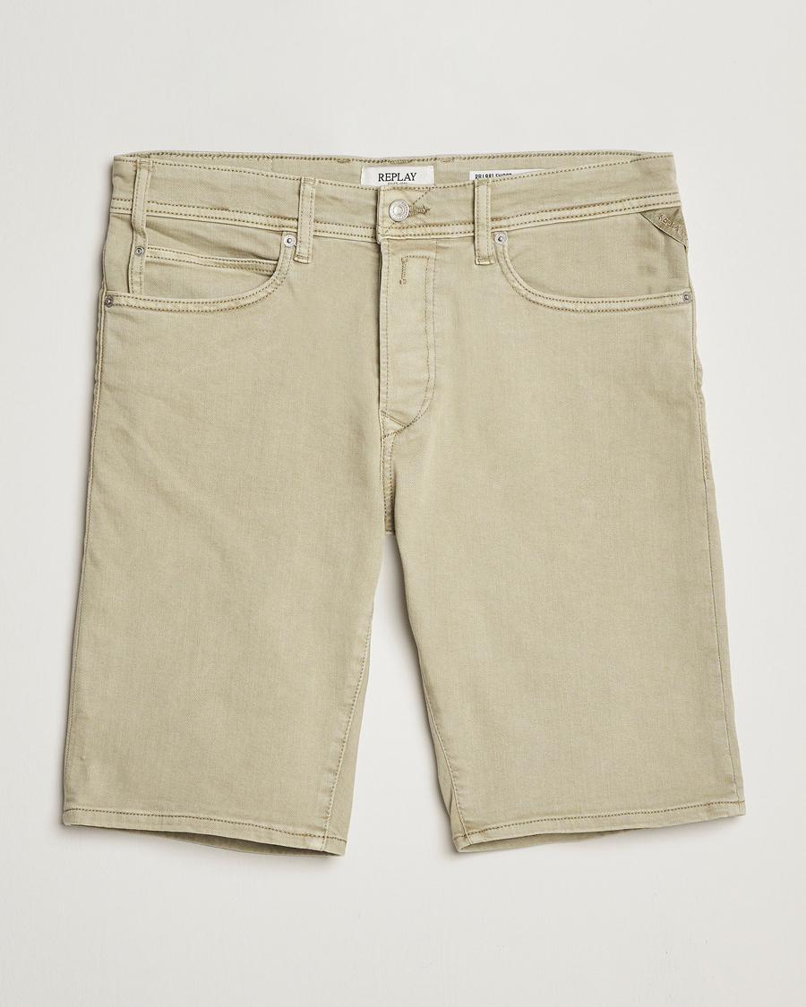 Replay RBJ981 Stretch Denim Shorts Oatmeal