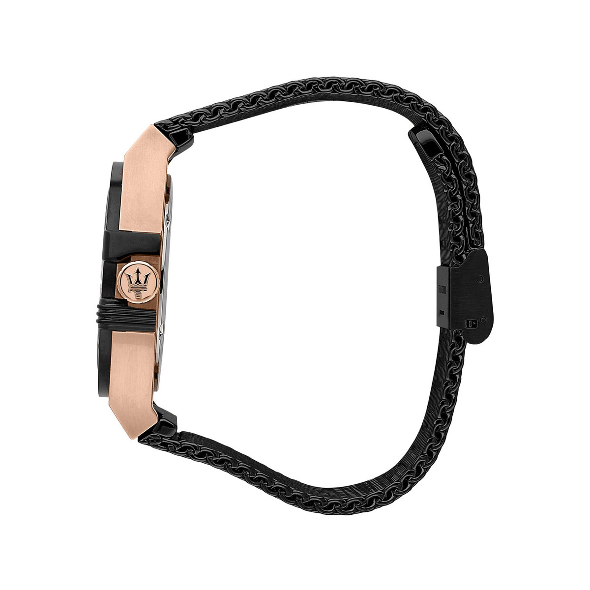 Montre MASERATI homme acier doré jaune bracelet acier  noir