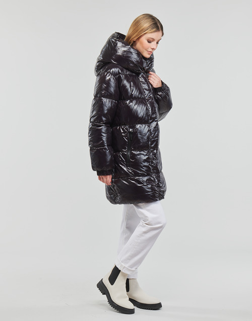 MICHAEL Michael Kors - HORIZONTAL QUILTED DOWN COAT WITHATTACHED HOOD Negro