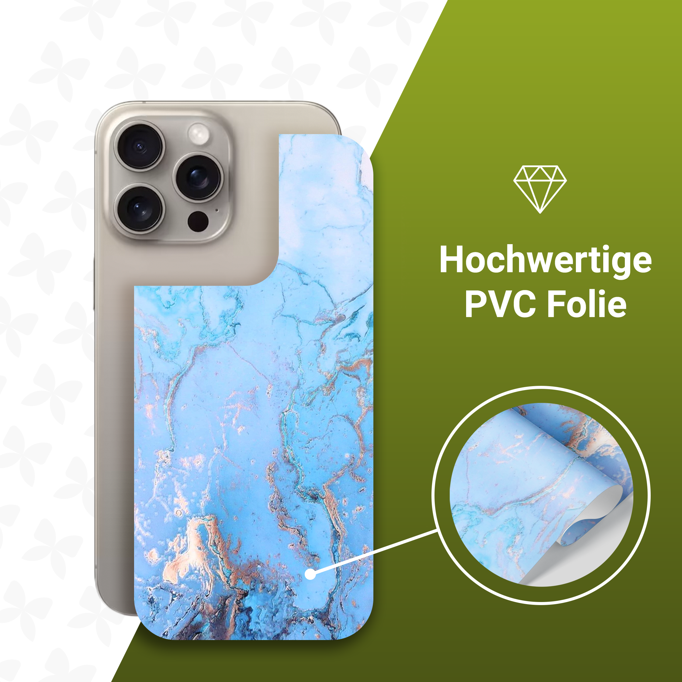 (2er Set) iPhone 15 Pro Backcover Schutzfolie Swiss Made - Ocean Waves