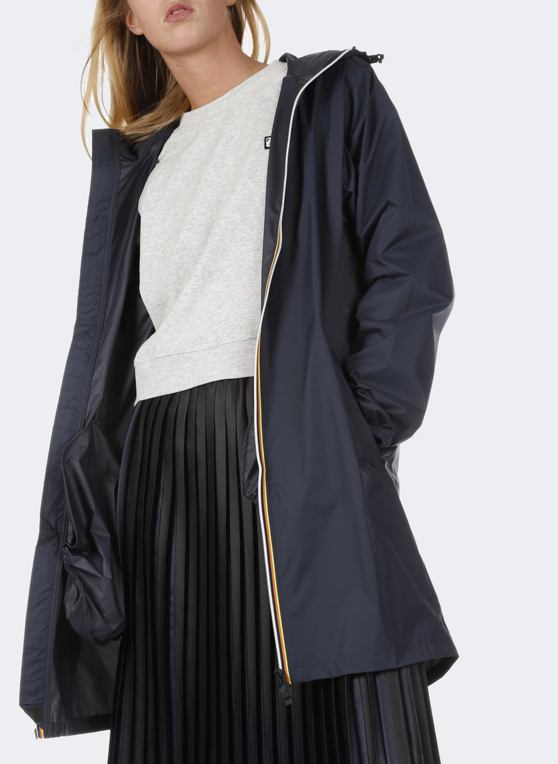 LE VRAI 3.0 EIFFEL - Imperméable long à capuche | Bleu