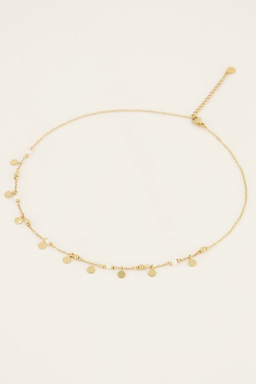 Vintage ketting met muntjes & parels