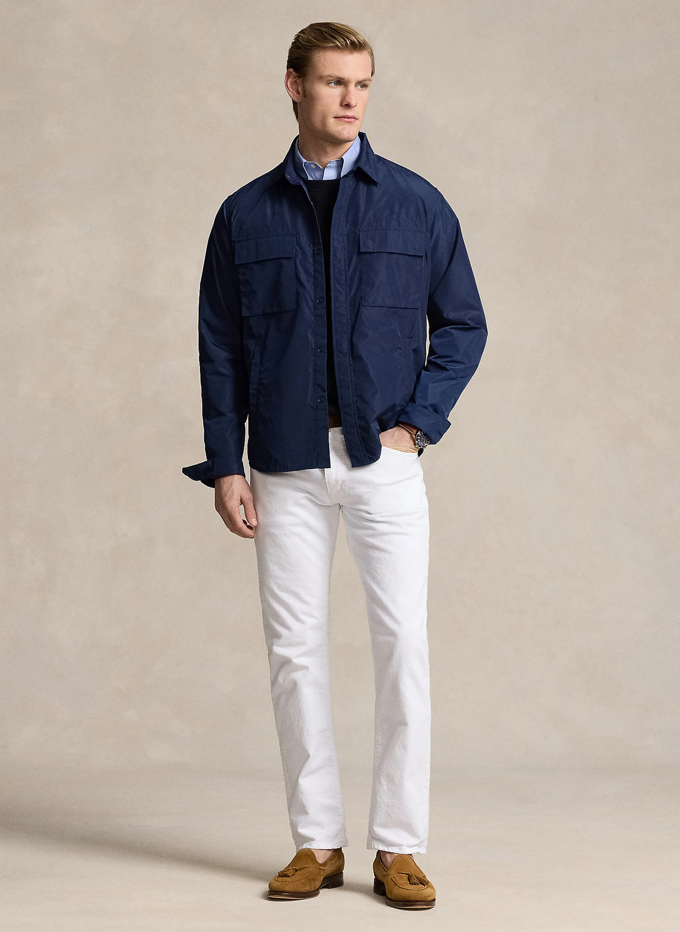 Surchemise droite col classique | Bleu