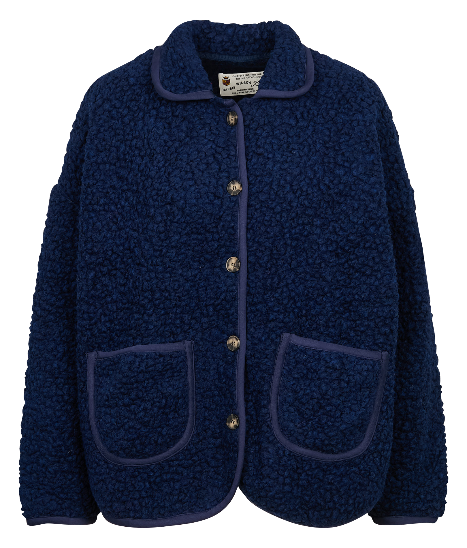 GIUSEPPA - Veste ample col montant en laine mélangée | Bleu