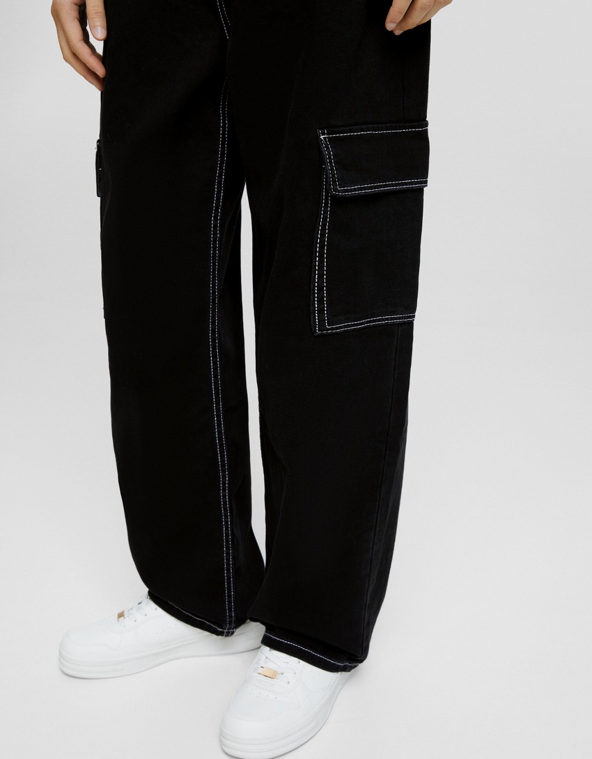 calça cargo reta