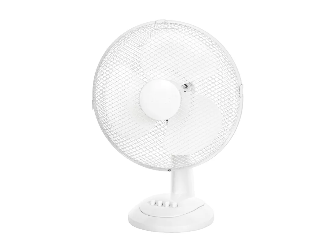 Ventilateur de table silencieux mobile Blanc 35W - D30cm - 3-en-1 - 3 niveaux de vitesses - fonction oscillation - Dio