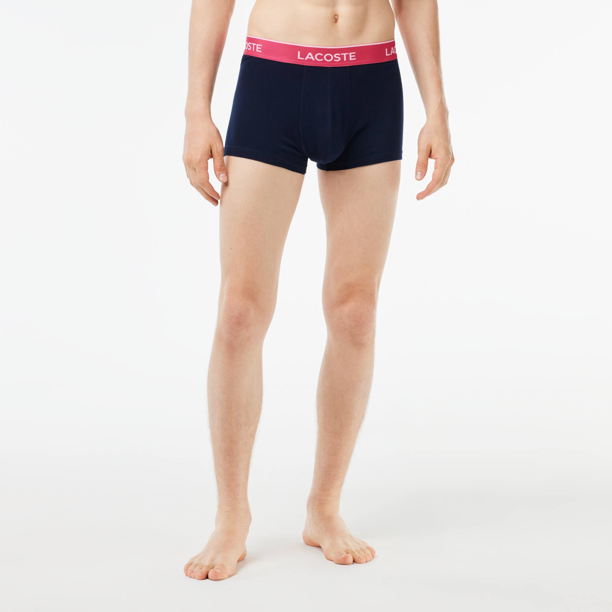 Lot de 3 boxers courts casual marine avec ceinture contrastée Sous-Vêtements - Bleu - Lacoste - Homme