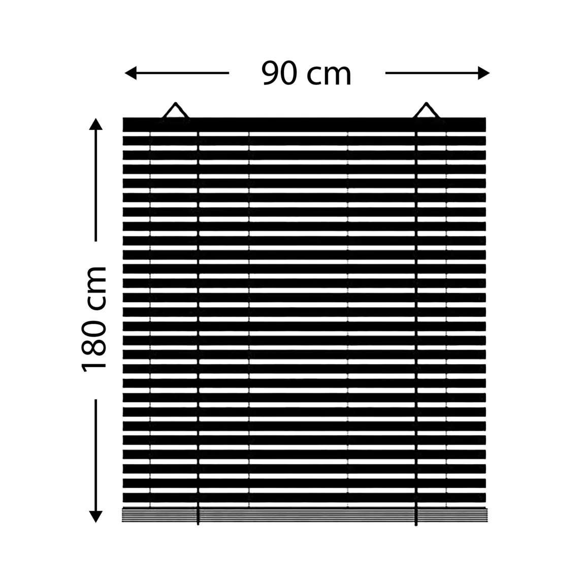 Store enrouleur à baguettes (90 x 180 cm) Bambou Gris