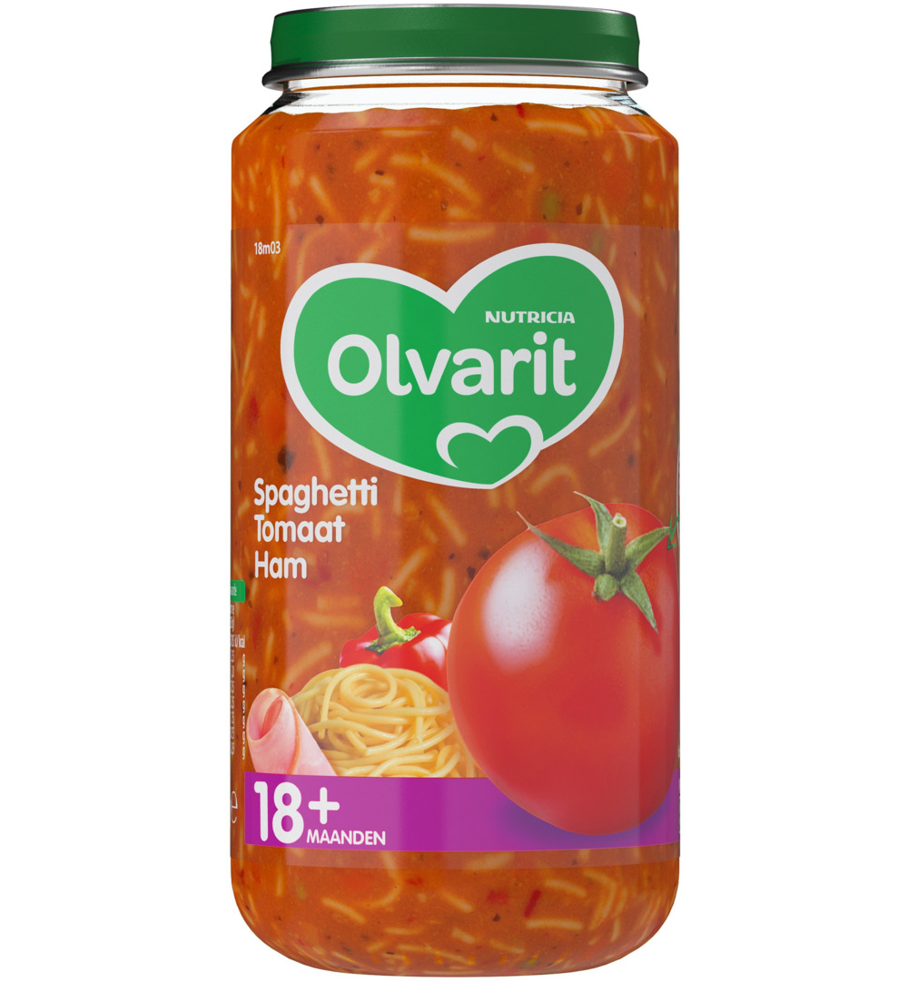 Olvarit Spaghetti tomaat ham 18M03 (250 gr)