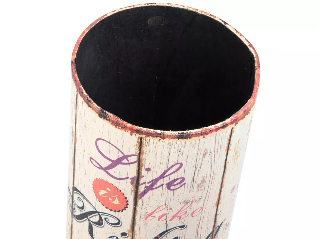 Porte- Parapluies Canvas Ronde Beige Rangement 49x20x20