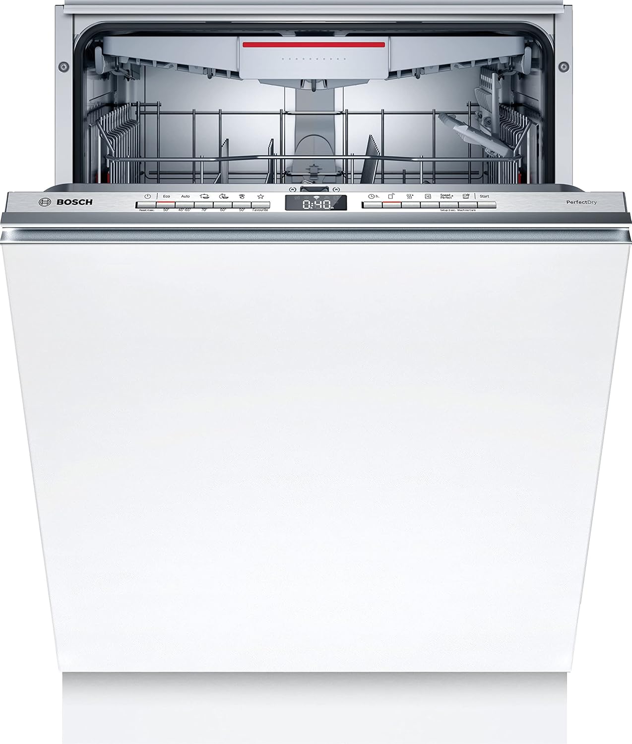 Bosch SBD6TCX00E Serie 6 Smarter Geschirrspüler Vollintegriert, 60 cm breit, Besteckschublade, Silence Programm besonders leise, PerfectDry mit Zeolith trocknet sogar Kunststoff