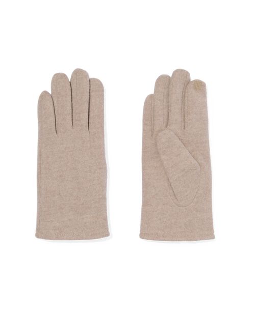 gants pour écran tactile femme avec laine taupe
