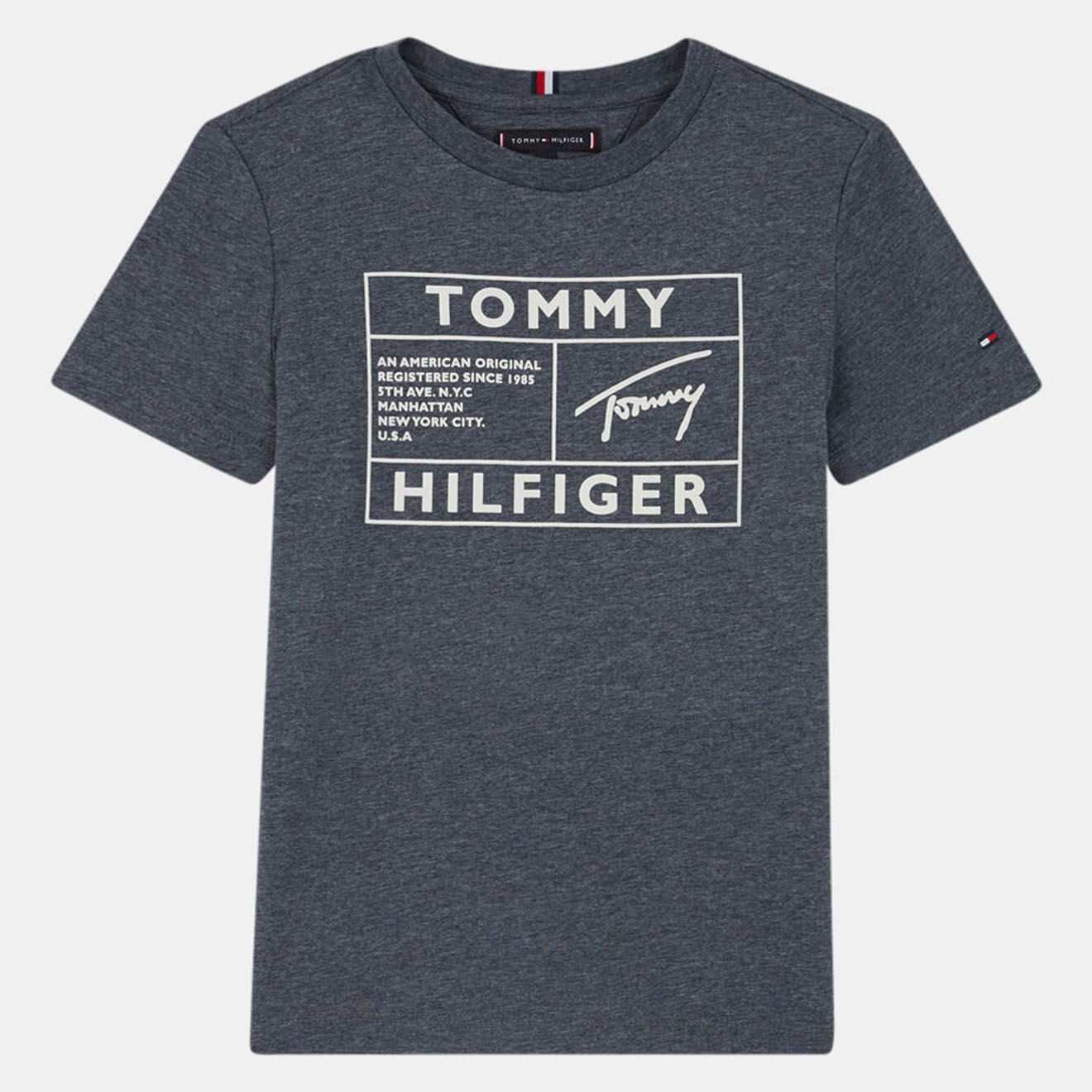 Tommy Hilfiger T-Shirt en Coton organique logo bleu marine