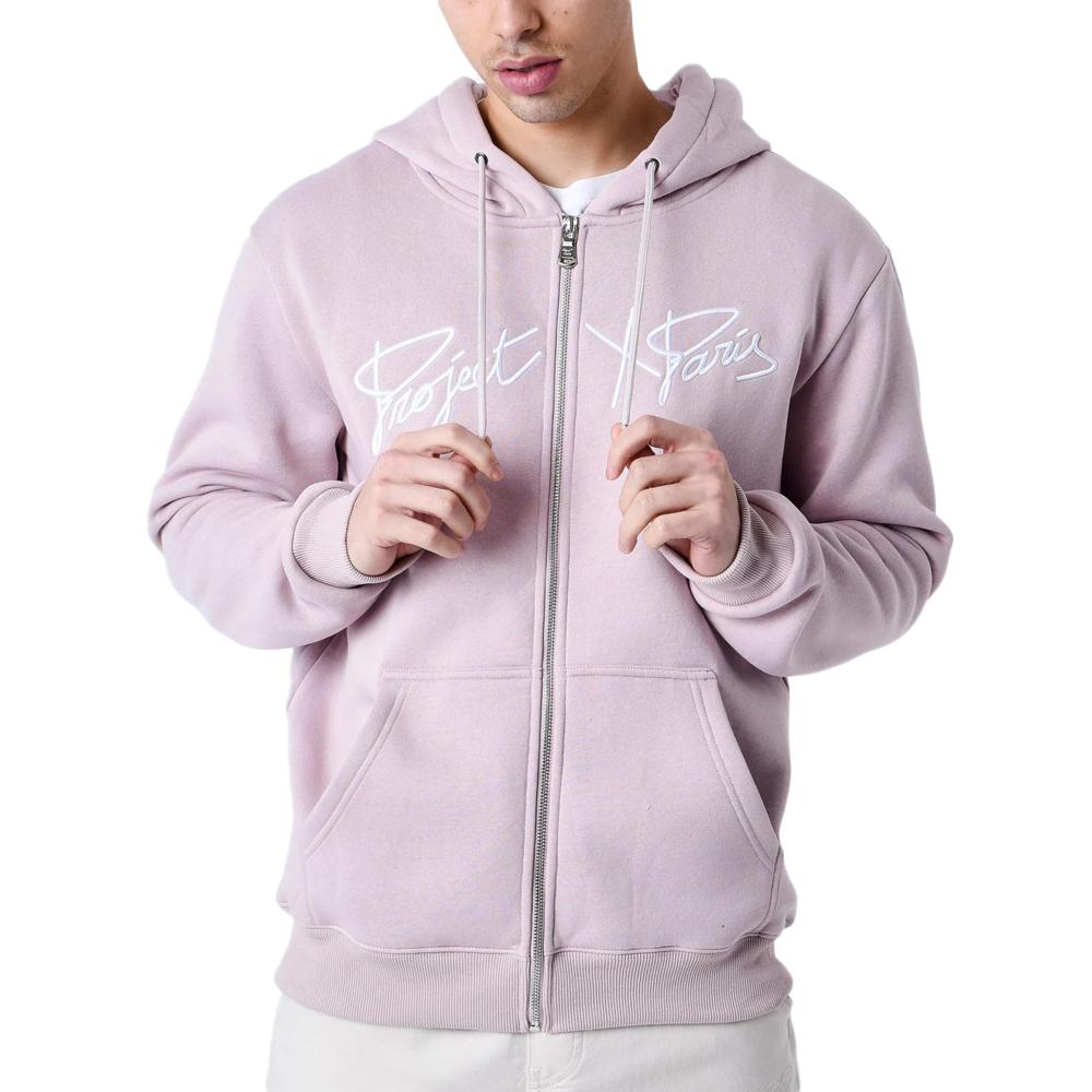 Project X Paris Sweat Zippé Rose Homme Project X Paris Broderie Origin
