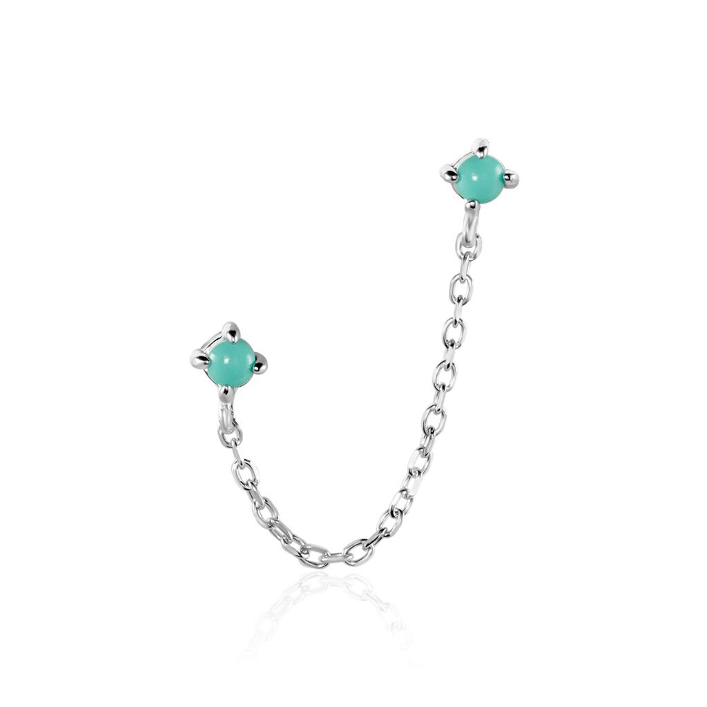 Bijoux D'oreilles Goddess Argent Blanc Turquoise