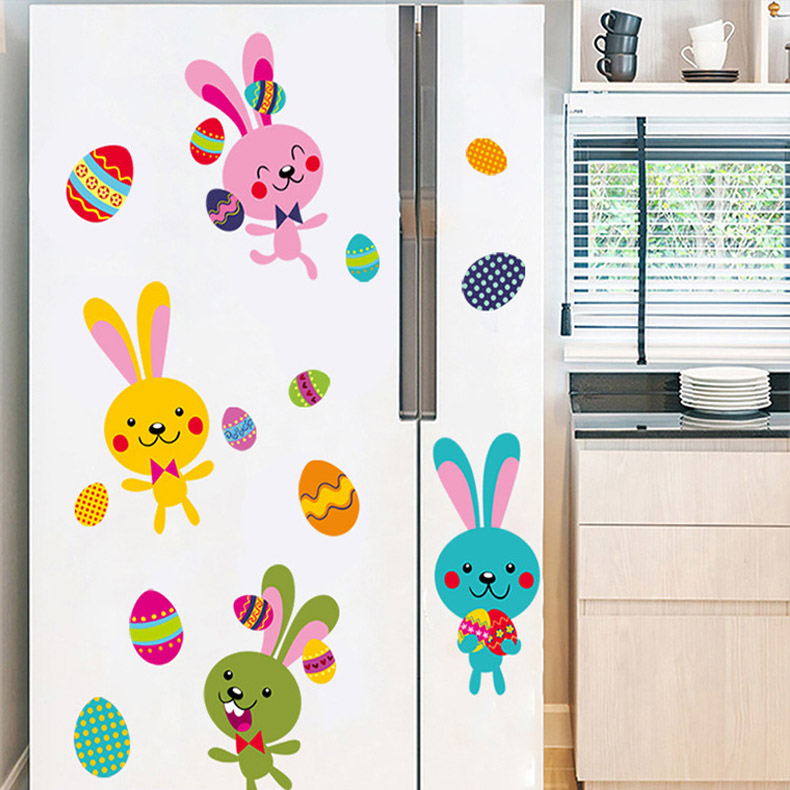 (9er Set) Wandtattoo Aufkleber Oster Home Deko Fenster Sticker - Osterhasen