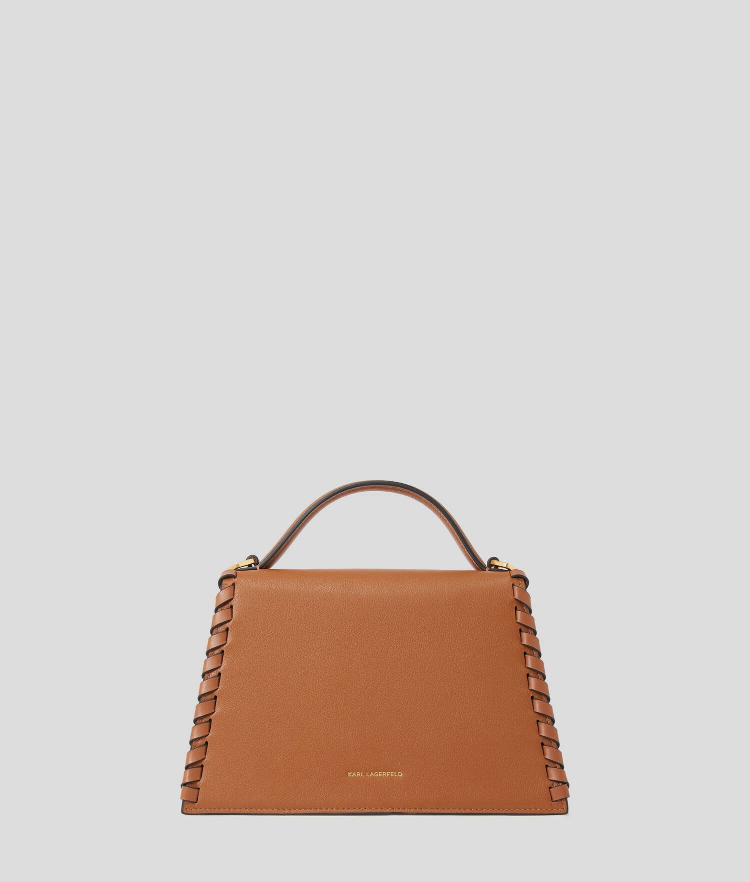 SAC BANDOULIÈRE K/SIGNATURE DE TAILLE MOYENNE - Tan foncé