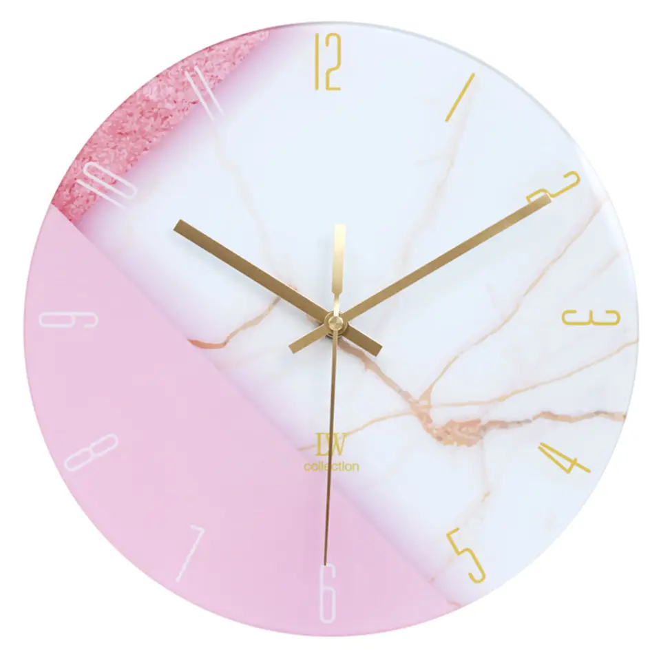LW Collection Keukenklok Andrea wit roze 30cm