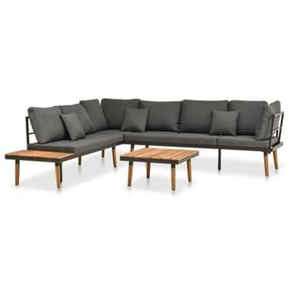 vidaXL - Tuinset - Grijs - Hout