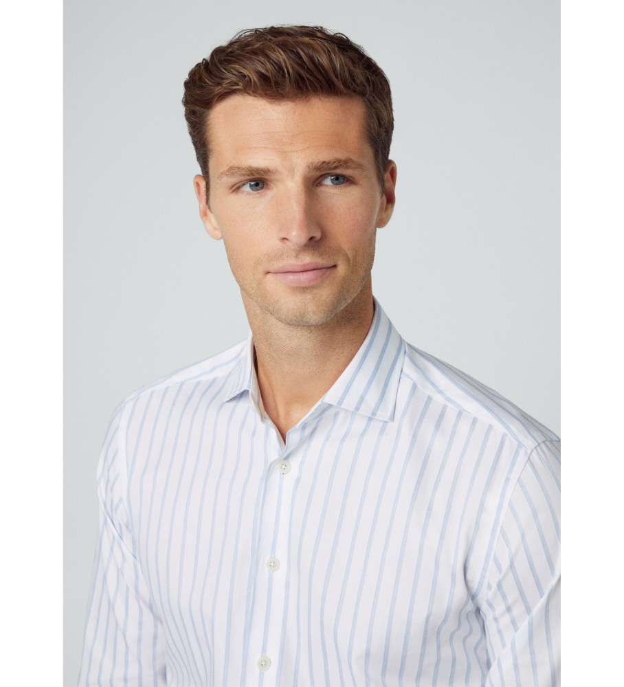 Camisa Hackett Fine Stripe Azul