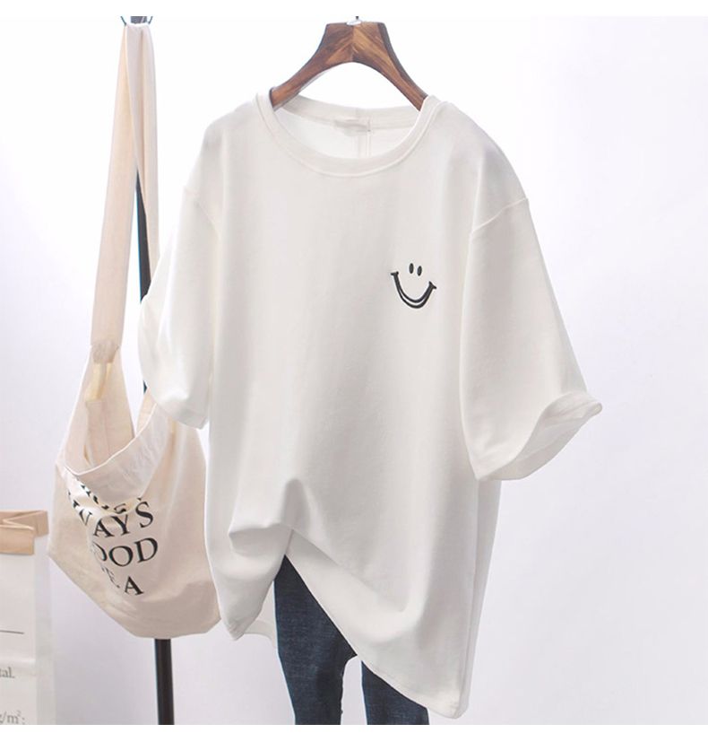 Annyoung - Smiley Face T-shirt met elleboogmouwen