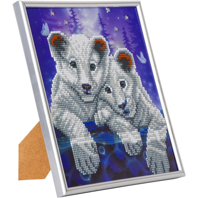Crystal Art - Kristallbild - Weiße Löwenkinder