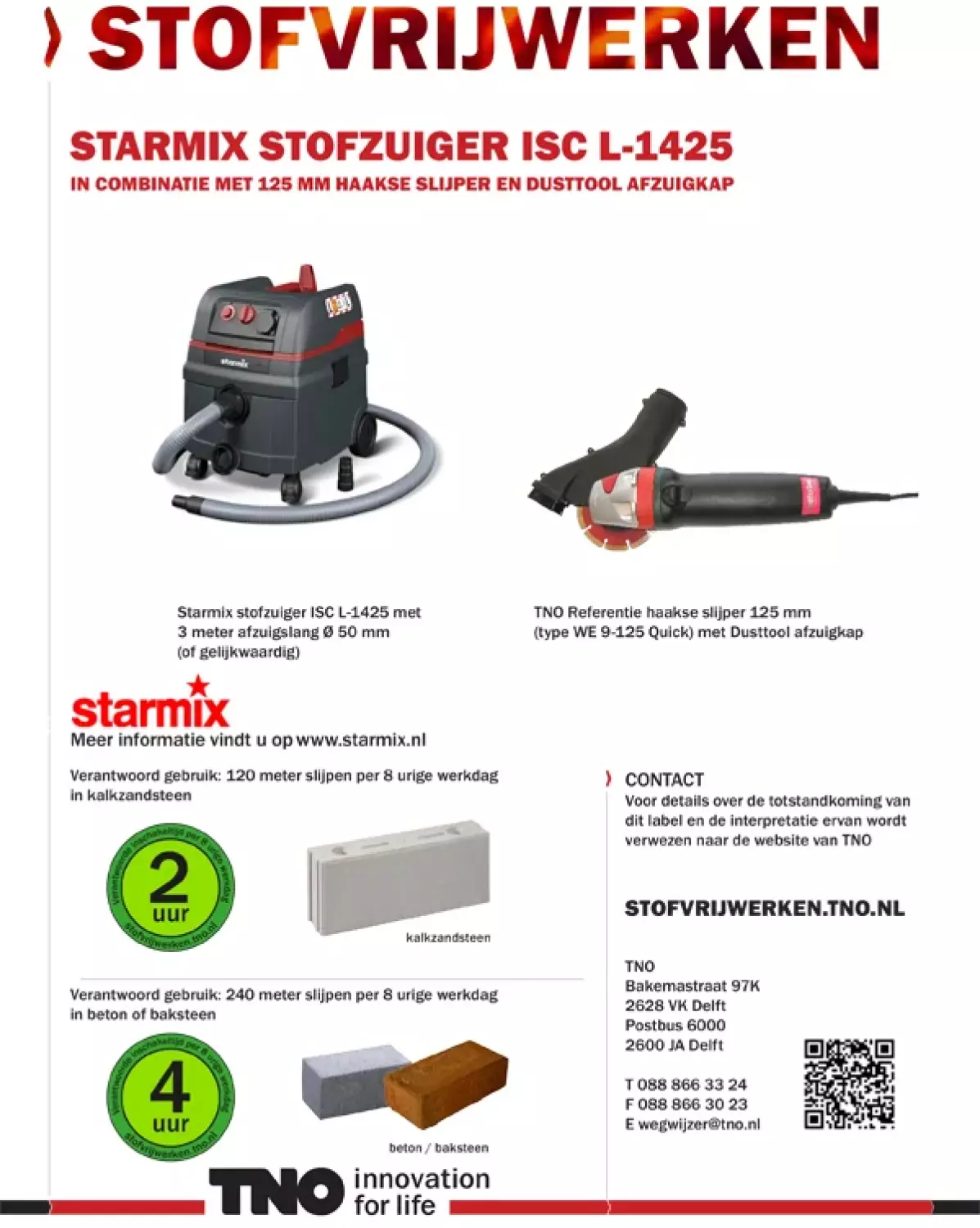 Starmix ISC L- 1425 Top Bouwstofzuiger - 1400W - L-klasse - 25L
