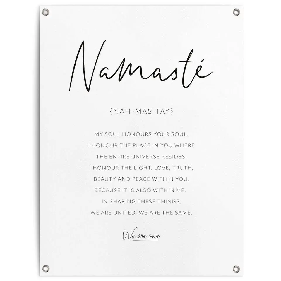Tuinposter Namasté - 80x60cm - Zwart-Wit