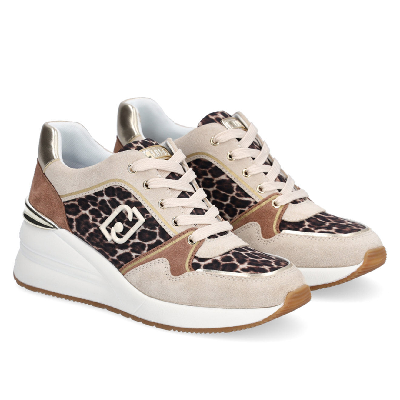 Liu-Jo Sneakers en Cuir Lys blanc/beige/marron
