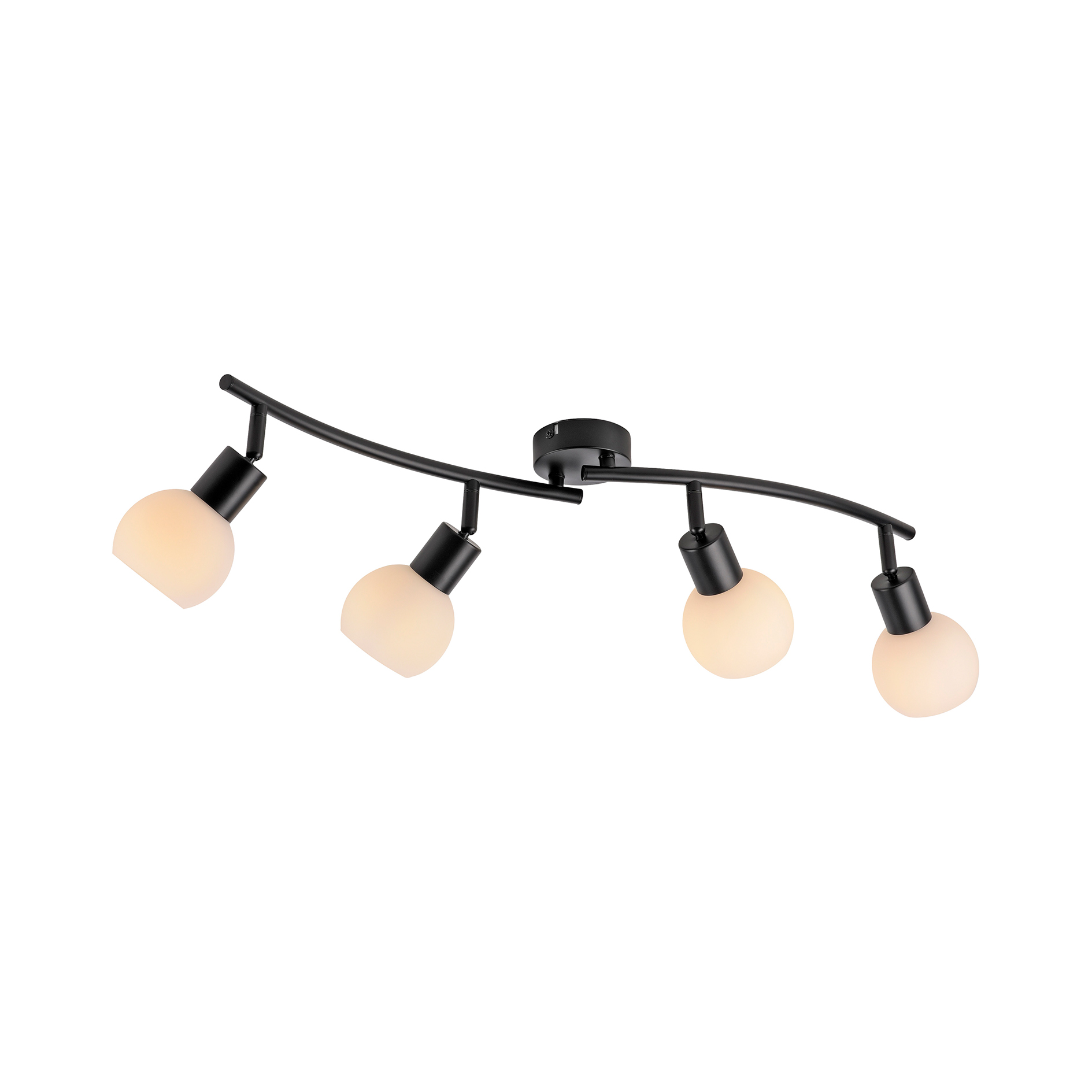 LED-Deckenstrahler - schwarz - 4-flammig