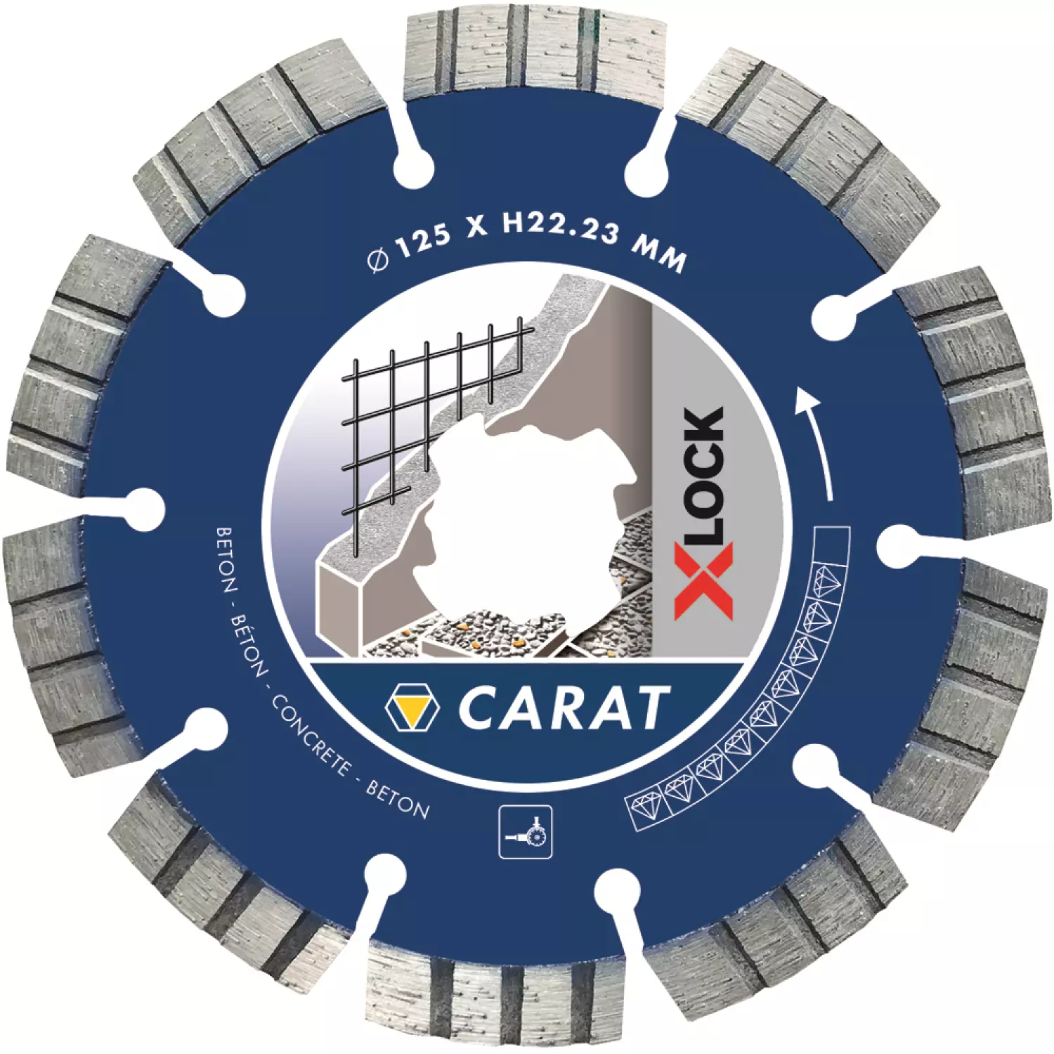 Carat CCXLOCK125 X-Lock Diamantdoorslijpschijf - Beton - 125x22,23mm