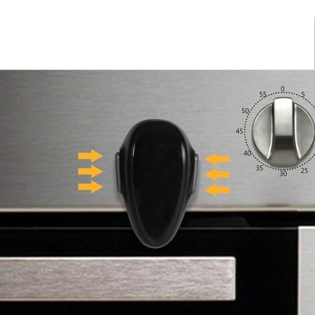 (75x45mm) Backofen Kindersicherung Selbstklebende Ofentür Schutzvorrichtung - Schwarz