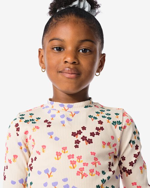 t-shirt enfant côtelé blanc cassé