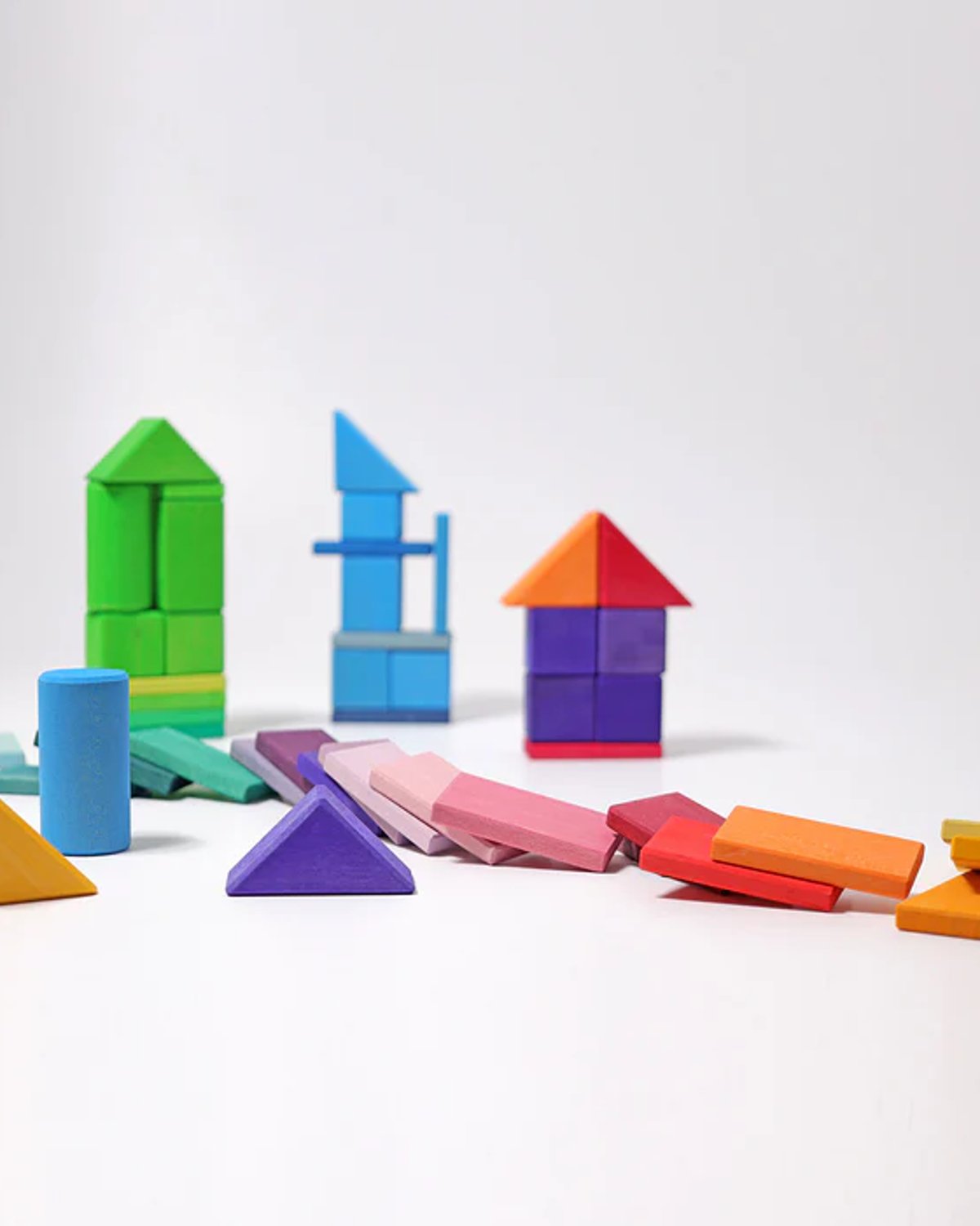 Byggesett – 70 klosser i brett – Bygge, pusle, sortere | Shapes and Colors