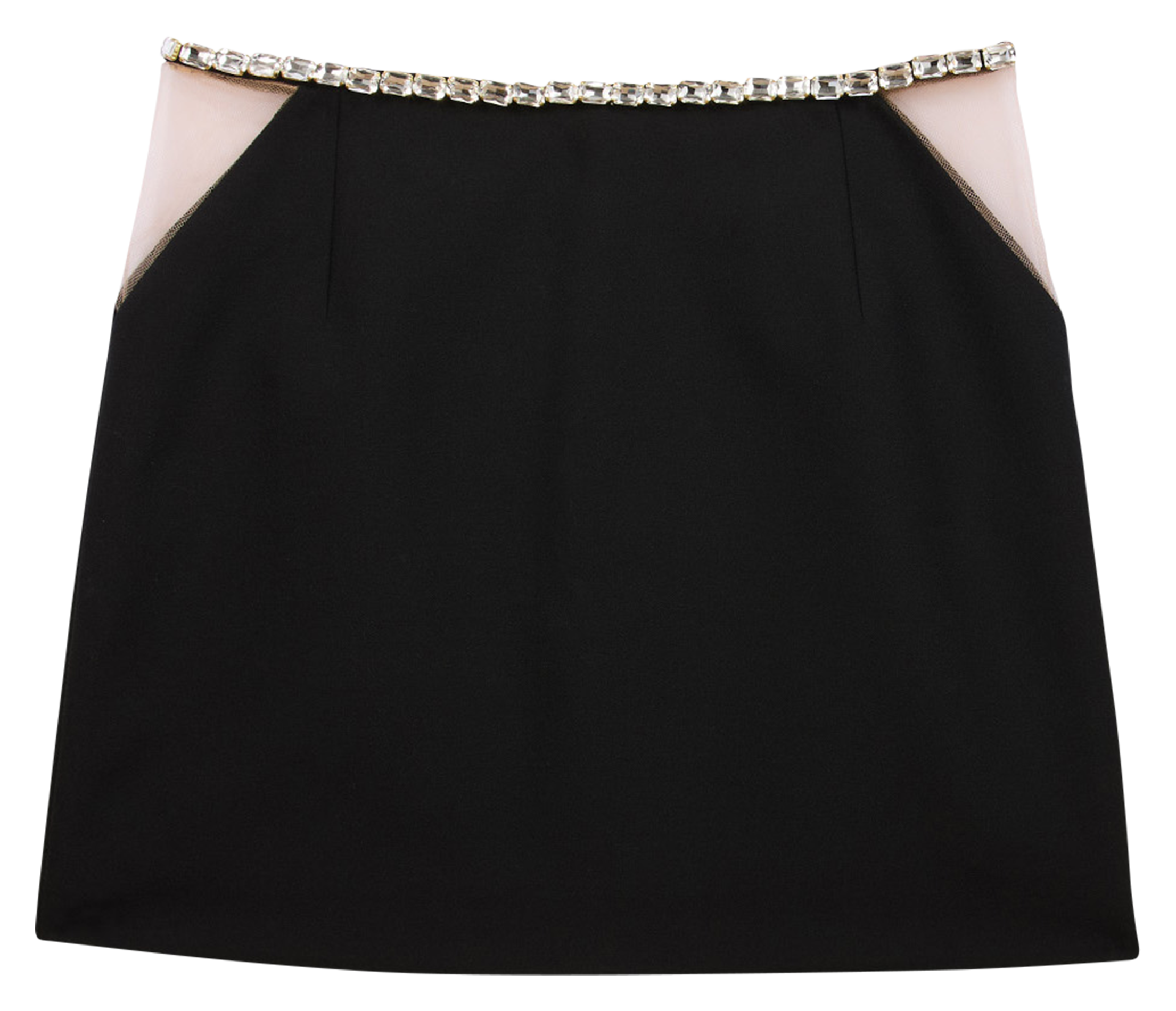 Jupe courte à strass | Noir
