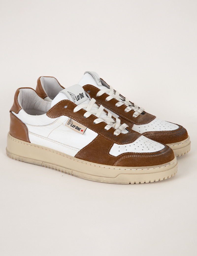 PLAY ONE BASKETS BASSES DUBAÏ BLANC CAMEL