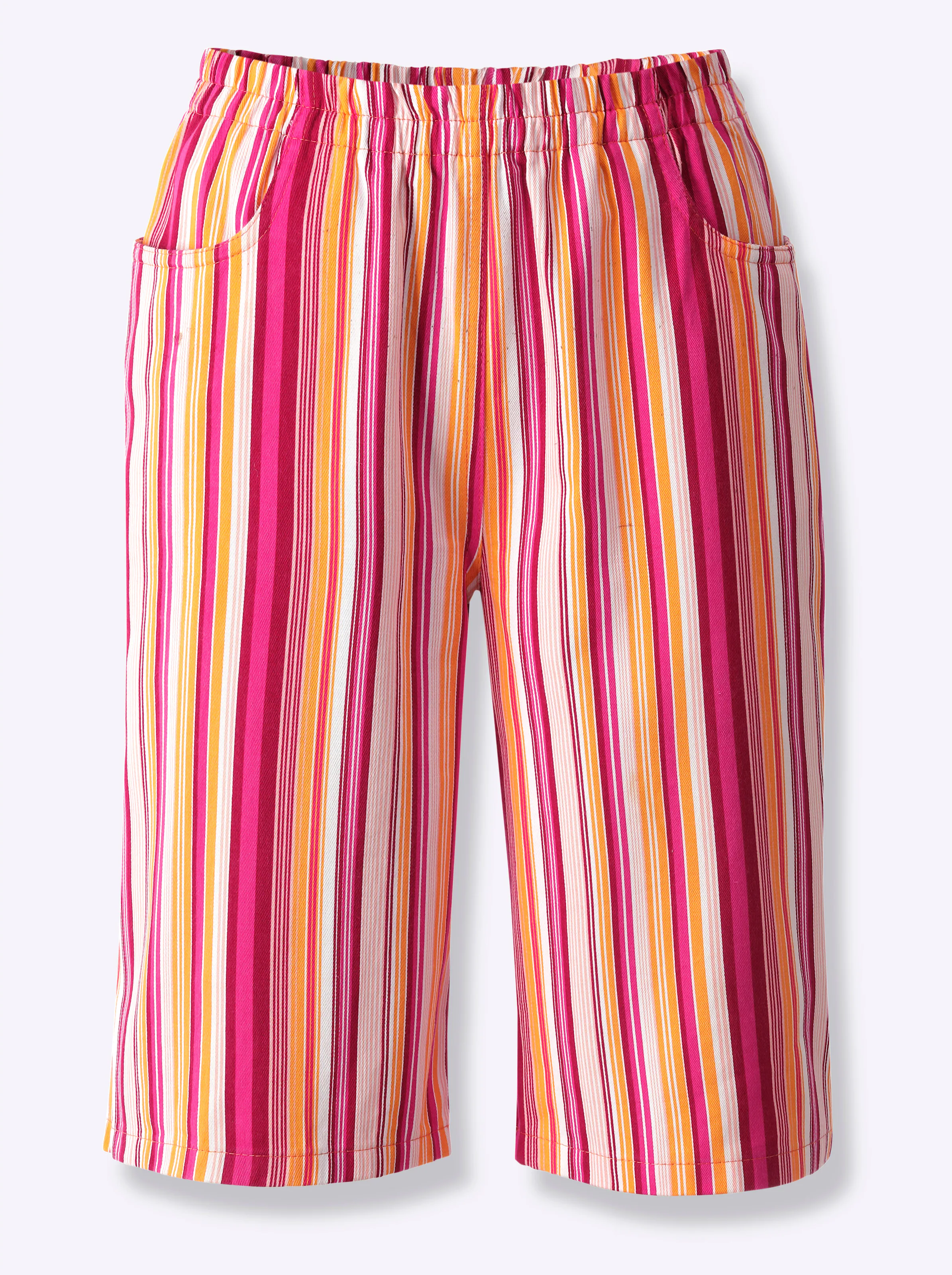 Bermudas in apricot-rot-gestreift