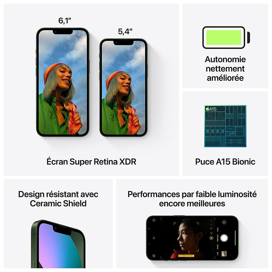 Apple iPhone 13 (Vert) - 128 Go · Reconditionné