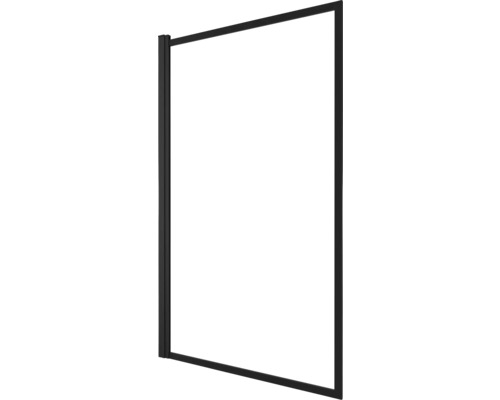 Badscherm, 1-delig, Aurlane Dark Edge, 75 x 130 cm, helder glas, profielkleur zwart, FAC602